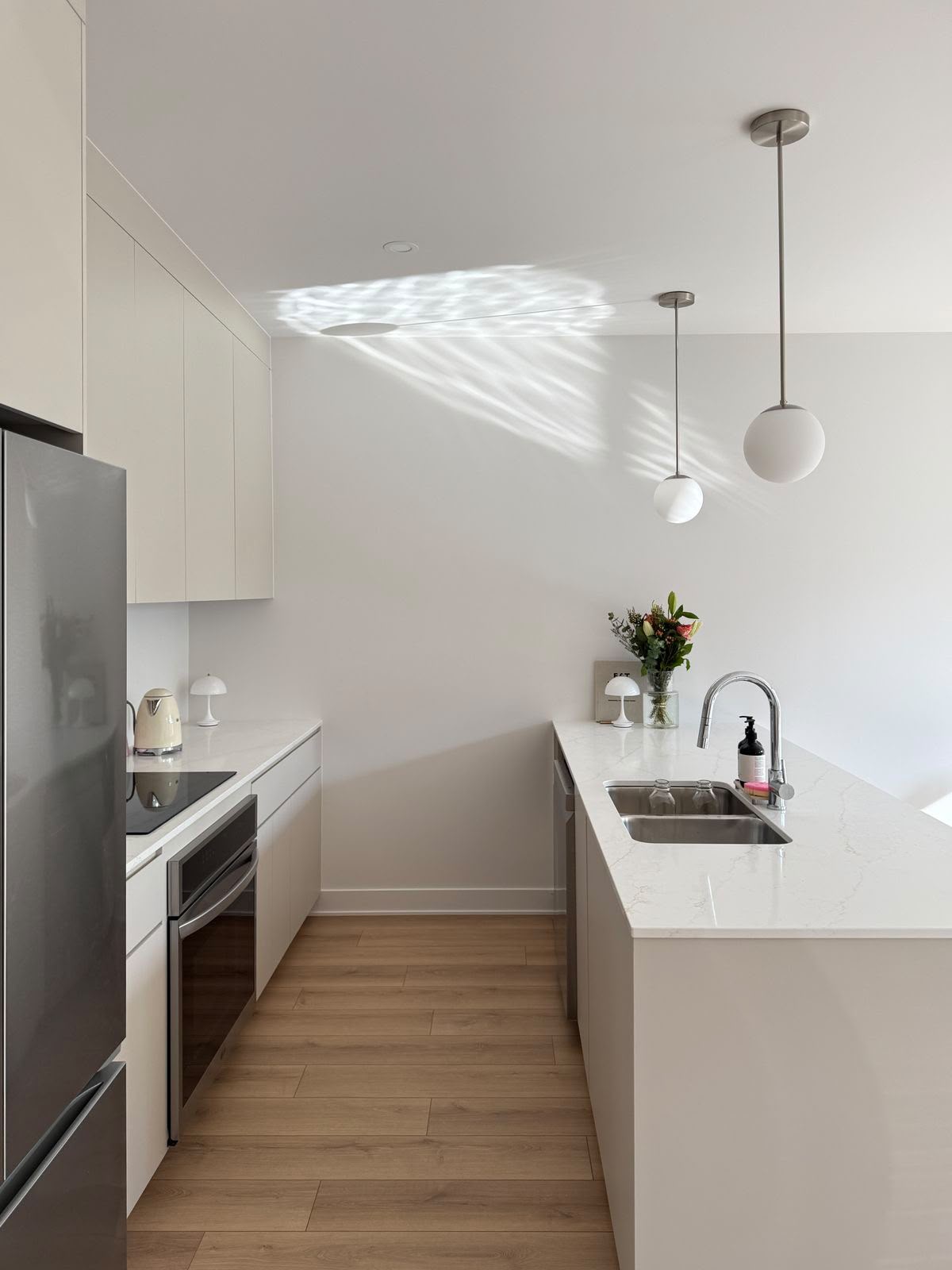 Kitchen renovation showing cabinetry and work surfaces