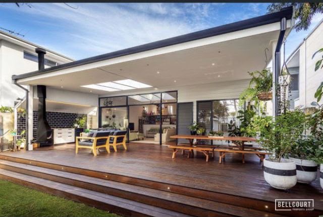 Outdoor timber work beside a residential exterior